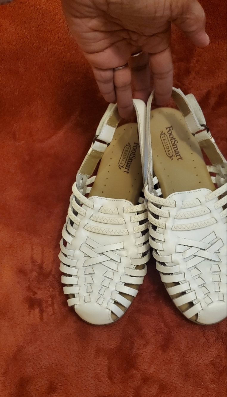 White Woven Leather Sandals
